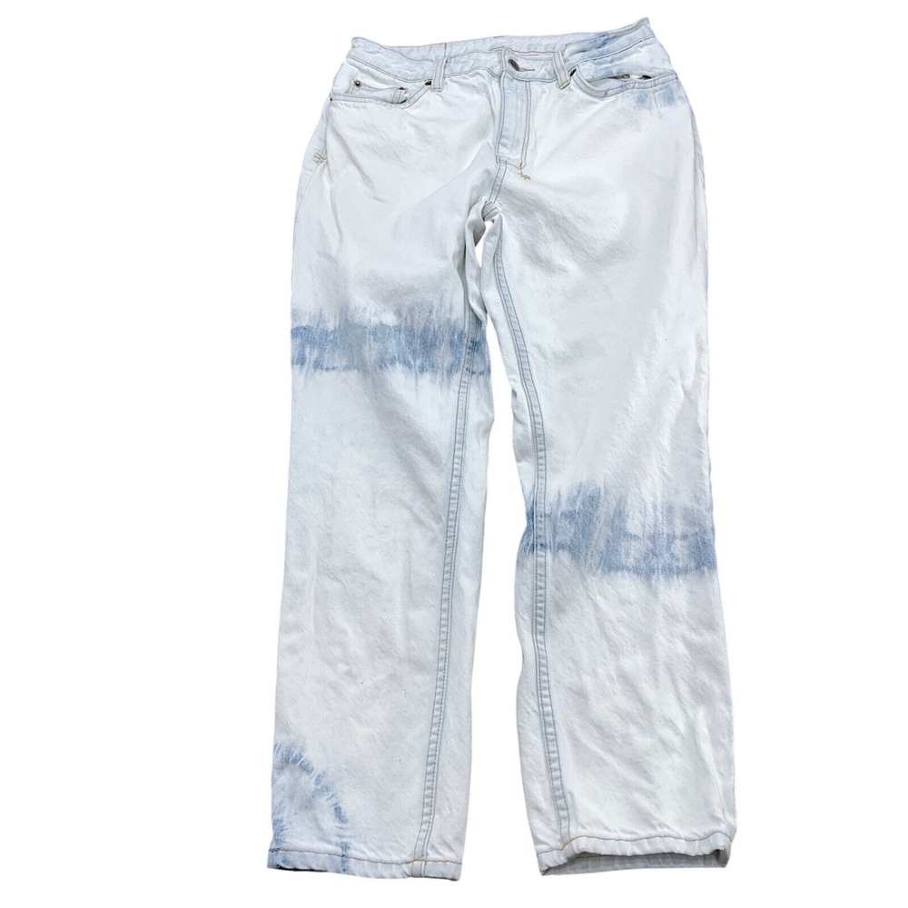 Ksubi Jeans Women 30 Bleach Blue Tie Dye Straight Leg Hippie Denim Pants